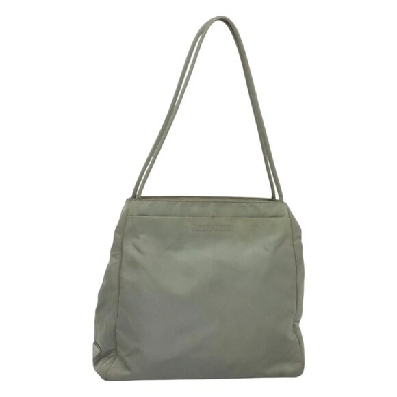PRADA Tote Bag Nylon Khaki Silver Auth 131158 - Picture 1 of 16